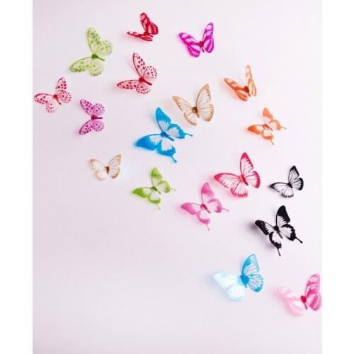 12pcs/lot 3D Colorful Butterfly Wall Stickers Decorative Stickers on the Wall for Party Living Room Bedroom Wedding Decorations