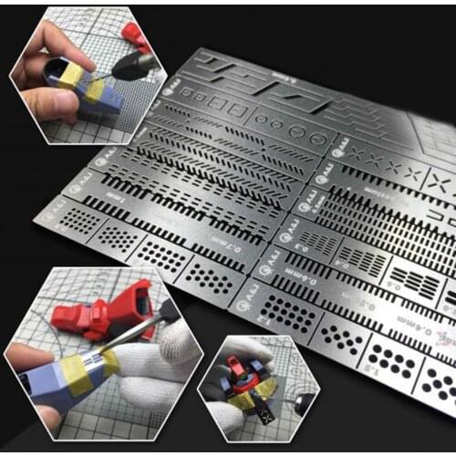 13pcs AJ0091 Modeling Tools Parts Scriber Craft Tool Scribe Line Guild Board General Groove Drawing Template Model Building Tool