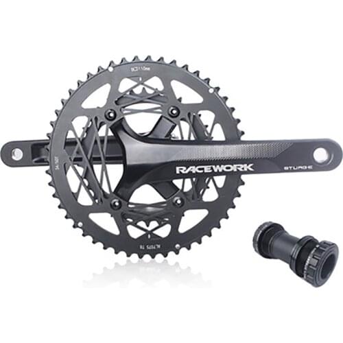 110BCD Bike Crankset 22s Road Bike Hollow Double Sprockets 170mm 53-39T 50-34T Double Chainring Racing Bicycle Cranks Parts