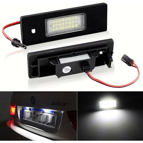 2Pcs LED License Number Plate Light No Error 24SMD Car Lamps for BMW 1 Series E81 E87 E87N F20 F21 Car Light Source
