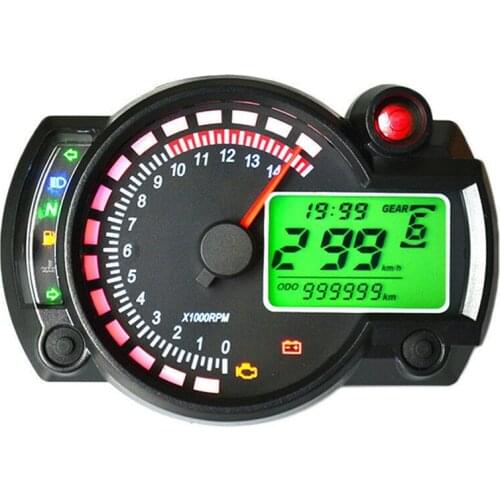 299 Kmh Mph Universal Tachometer Gauge 15000RPM Universal LCD Digital Kit Colorful Motorcycle Odometer Speedometer