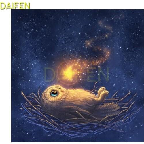 5DDIY Diamond painting bird Full Round Diamond mosaic Starry sky star wing Full Square Diamond embroidery Cross stitch Eagle owl