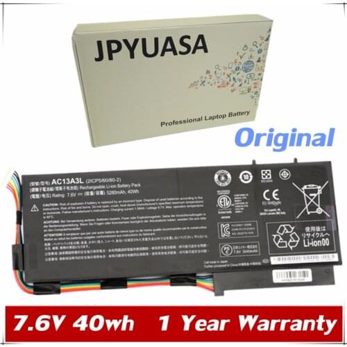 7XINbox 7.6V 40wh 5280mAh AC13A3L Laptop Battery For Acer Aspire P3-131 P3-171 X313 X313-E X313-M P3-171 11.6" ULTRABOOK