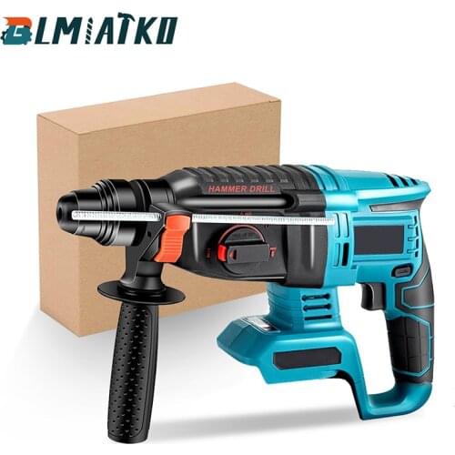 18V Rechargeable Brushless Cordless Rotary Hammer Drill Electric 4 Function Hammer Impact Drill Without Battery&Case High Power