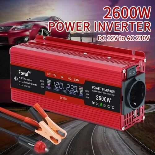 Car inverter High Frequency Transformer 12V To 220V 2600W LCD Power Inverter inversor 12 v 220 v преобразователь 12 220