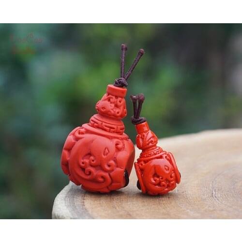 Cinnabar Guru Beads Carved Dragon Red Animal Figure Bead Pendant Mala Japa Mala Bracelet Jewellry Findings DIY Accessories