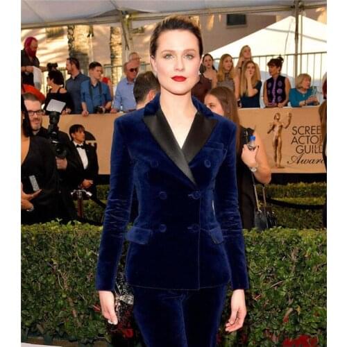 Business Women Suits for Women Ladies Velvet Single Breasted Blazer with Pants Womens Work Pantsuit Custom Made