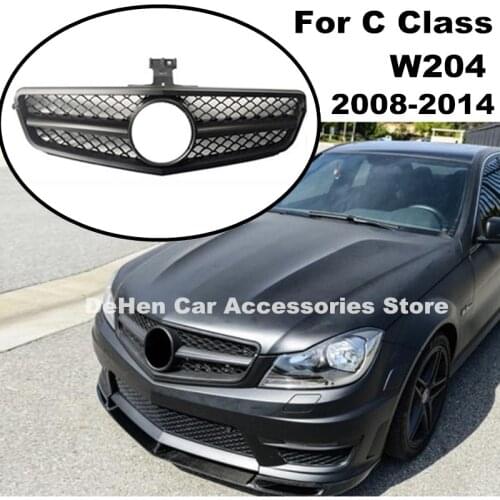 For Mercedes Benz C Class W204 2008-2014 C180 C200 C300 C350 Racing Grille New Car Front Upper Grille not for AMG C63 Style YJ
