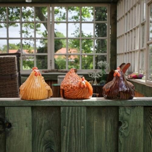 Home Decor Hen Statue Animal Ornaments Farm Animal Collectable Garden Sculptures For Garden Ladder Decoration Room Decor