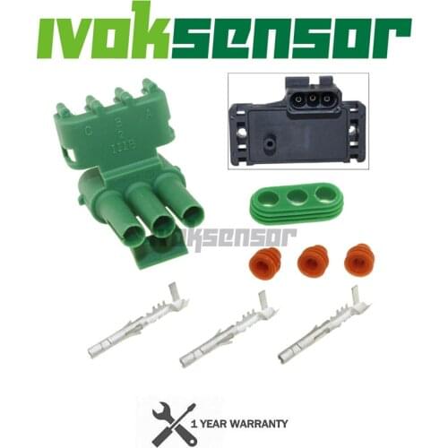 Electrical Connector Socket Female Plug Parts With Plugs Pins For GM DELPHI 1Bar 2Bar 3Bar 4Bar MAP Sensor Manifold Pressure