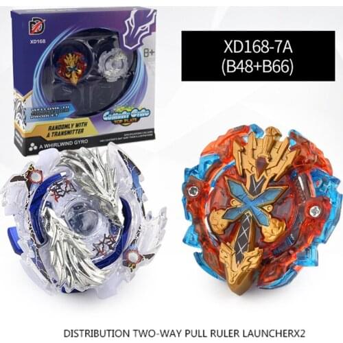 Beyblades Burst Toys for Children Metal Fusion Gyroscope Spinning XD168-7A(B48+B66) with Ruler Launcher