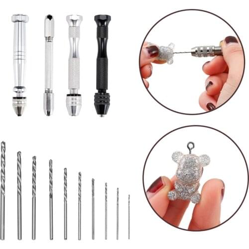 Metal Hand Drill Equipments UV Resin Mold Tools Set and Handmade Jewelry Tool with 0.8mm-3.0mm Drill Screw for Resin Casting