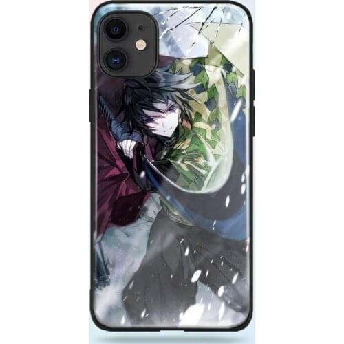 Giyu tomioka Kimetsu no Yaiba soft silicone tempered glass For iPhone SE 6 6s 7 8 Plus X XR XS 11 Pro Max phone case cover shell