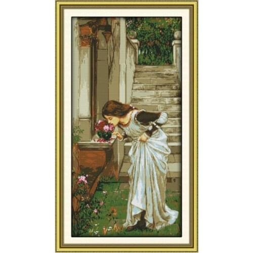 Backyard cross stitch kit people 18ct 14ct 11ct count print canvas stitches embroidery DIY handmade needlework