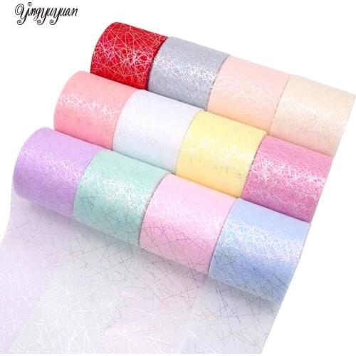 6cm Iridescent Tulle 25Yards Shiny Grid Line Web Printed Tulle DIY Craft Wedding Birthday Party Decoration Supplies