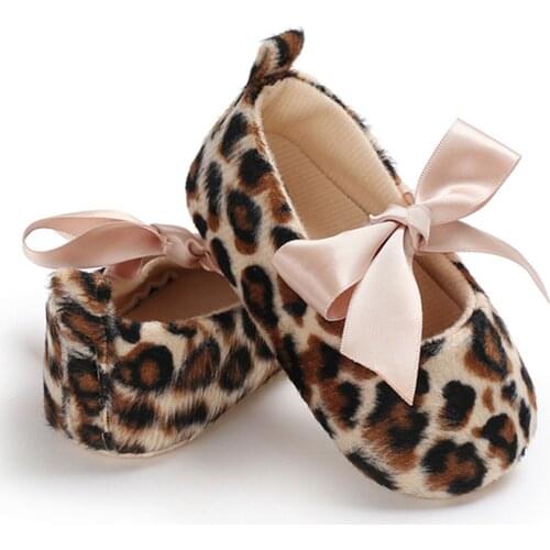 Toddler Baby Casual Bow Beach Shoes Cute Girl Leopard Print Tie Soft Newborn Anti-slip Baby Shoes Summer Princess Shoes