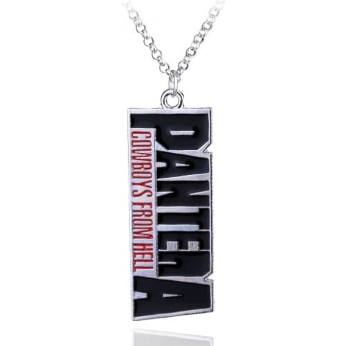 Dongsheng PANTERA Logo Pendant Cowboys From Hell Metal Tag Pendant Necklace for Rock Fans Brand New Jewelry Men Women Gift