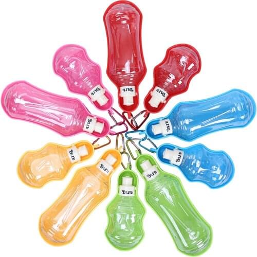 Portable Pet Water Bottle 250ml/500ml Foldable Puppy Outdoor Travel Automatic Drinking Feeder Plastic Cat Water Dispenser Bowl