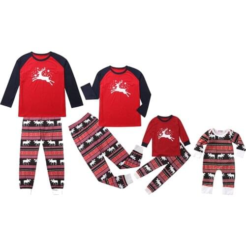 Wallarenear Family Matching Christmas Pajamas Set Adult Kids Sleepwear Nightwear Pjs Photgraphy Prop Party Clothing