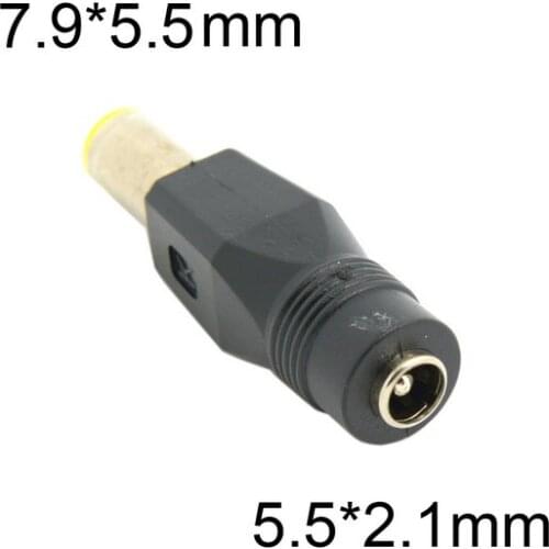 7.9 5.4mm DC Male 7.9 * 5.4 mm to 5.5 * 2.1 mm 5.5 2.1mm DC Female Power Plug for Lenovo IBM Laptop Adapter