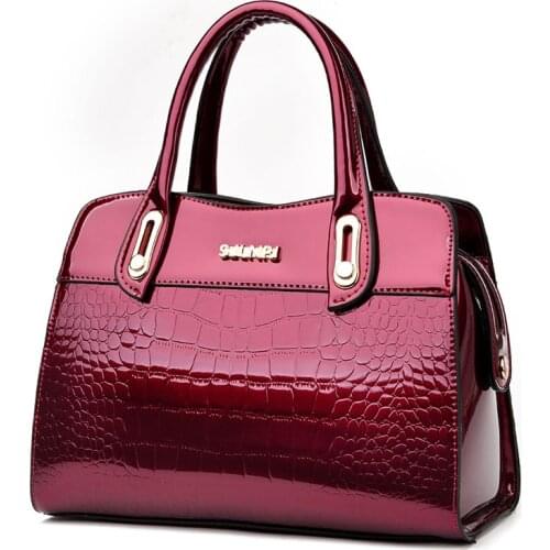 Bags of Women 2021 New Handbag PU Leather Laser Personality Embossed Crocodile Pattern Shoulder Bag Messenger Bag