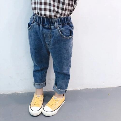Spring kids girls clothes wild casual loose jeans for children girls clothing waist elasticated pants baby cloth trousers