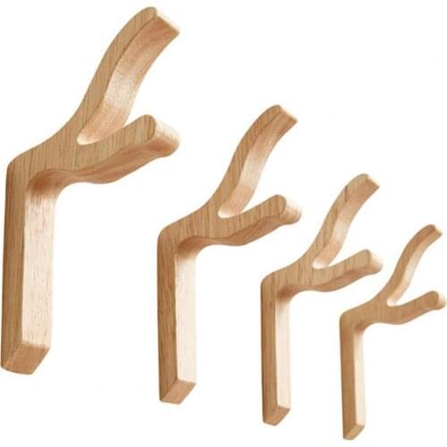 Hanger Multifunctional Easy Installation Stable Durable Wood Clothes Bag Scarf Storage Rack Home Storage Hooks