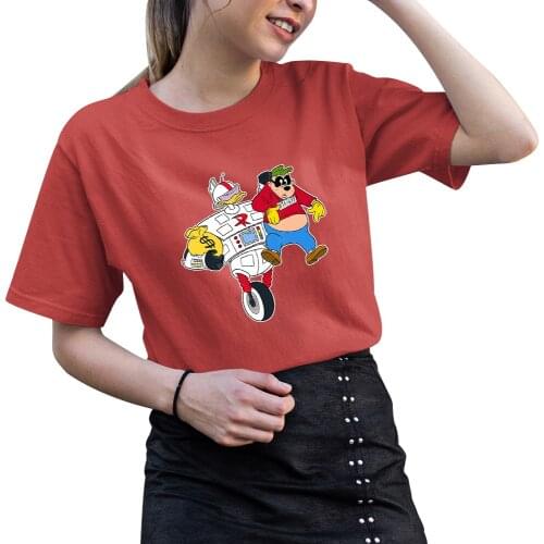 Disney Women T-shirt Fashion Scrooge McDuck Cartoon Printing Summer New Products Kawaii Pattern Top Clothes Comfort Short Sleeve