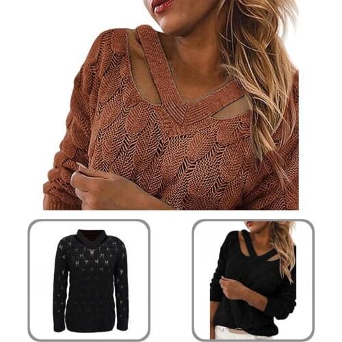 High Quality Elastic V Neck Lady Spring Sweater for Daily Wear Casual