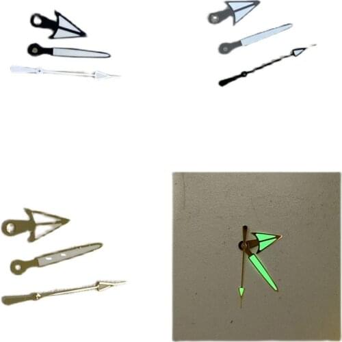Gold/Black/Silver Three-Hand Watch Hands with Green Luminous for NH35/NH36 Movement Assembly
