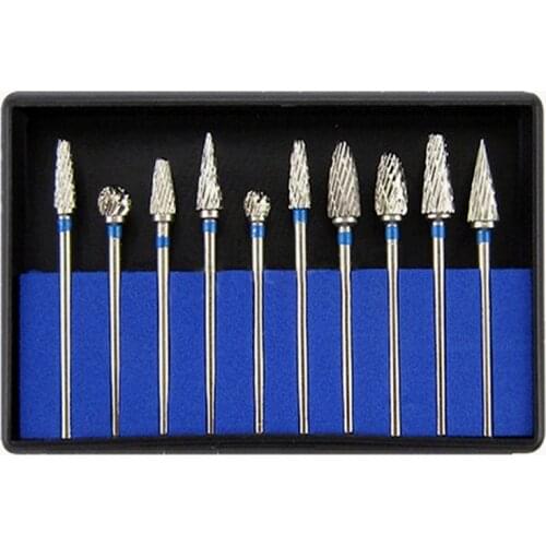 10pcs/box Tungsten Steel Dental Carbide Burs Lab Burrs Tooth Drill Dental Lab Materials
