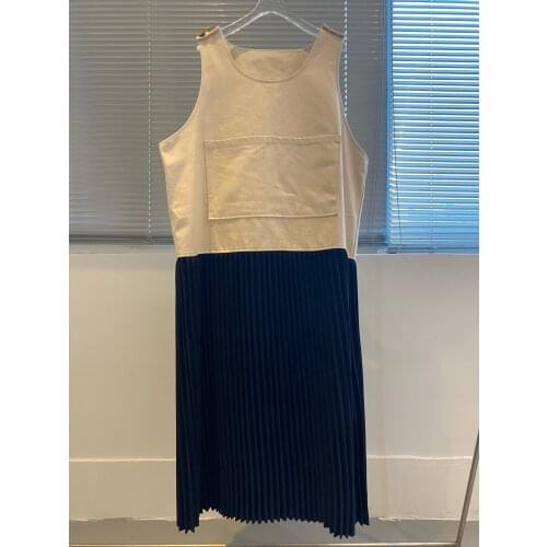 2021 Summer Luxury Minimalist Designer Oversized Cotton Casual Sleeveless Loose Dress