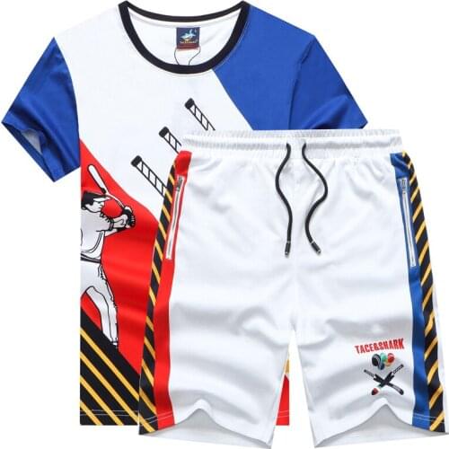 2021 Summer 2 PCS Sets Mens Tracksuits Husband Brand Jersey Tace & Shark t-shirt men shorts jogging sweatpants Tracksuit men