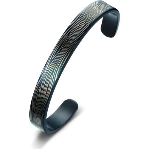 2021 Fashion Simple Style Stainless Steel Material Open Laser Map Personalized And Domineering Bracelet Suitable For Men