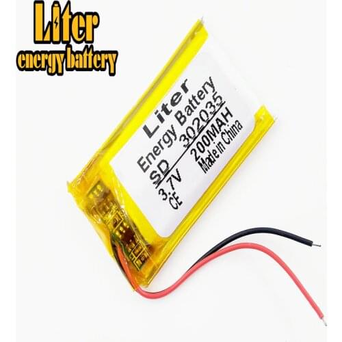 302035 032035 3.7v Lithium Polymer Battery 200mah Mp3 Mp4 Bluetooth 3*20*35mm Lithium Battery Small Stereo Bluetooth Gps