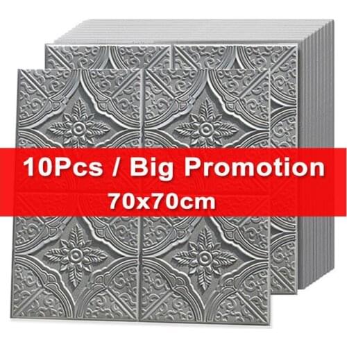 70*70cm 3D Stereo Wall Sticker Foam Wallpaper Wall Ceiling Living Room Self-adhesive Bedroom Roof Wall Papers Home Decoration