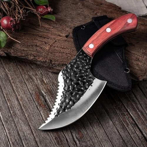 5-inch Fishing Knife Portable with Sheath Outdoor Survival Camping Knife 5CR15 Stainless Steel Meat Cleaver Kitchen Knife