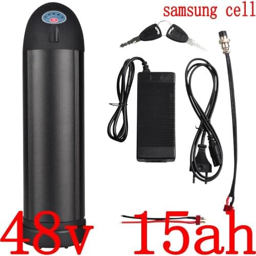 48V 500W 750W 1000W ebike battery 48V 15AH water bottle Lithium ion battery 48v 15ah electric bicycle battery use samsung cell