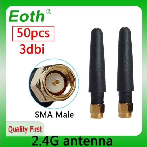 2.4G wifi antenna antena 2.4g cellular booster 50pcs modem sma hf telephone longo alcance signal router lte gsm wi-fi carro