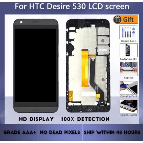 For HTC Desire 530 LCD screen assembly with front case touch glass,D530u LCD Display original Black White