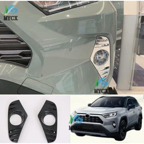 For Toyota RAV4 RAV 4 2019 2020 Chrome Front Fog Light Lamp Cover Trim Foglight Bezel Decoration Frame accessories Styling