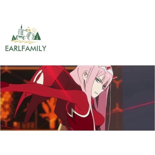 EARLFAMILY 13cm x 5.5cm for Darling in the FranXX Car Accessoires Stickers Scratch-Proof Windows Decals Creativite Decoration