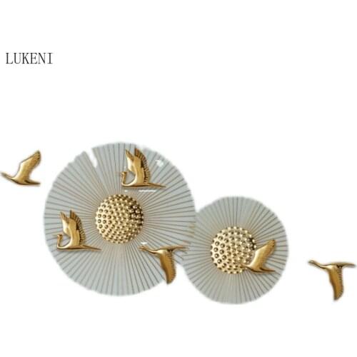 European Round Wall Mural Living Room Sofa Background Wall Light Luxury Wrought Iron Decoration Metal Abstract Wall Hanging