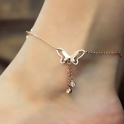 Exquisite Multilayer Butterfly Anklets For Women Bohemia Beach Bracelet Anklet Fashion Summer Pool Party Jewelry Accessories