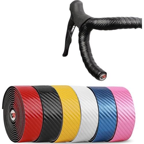 Road Bicycle Handlebar Tape Carbon Fiber Pattern EVA PU Bar Tape Anti-Slip Shock Straps Bicycle Accessories