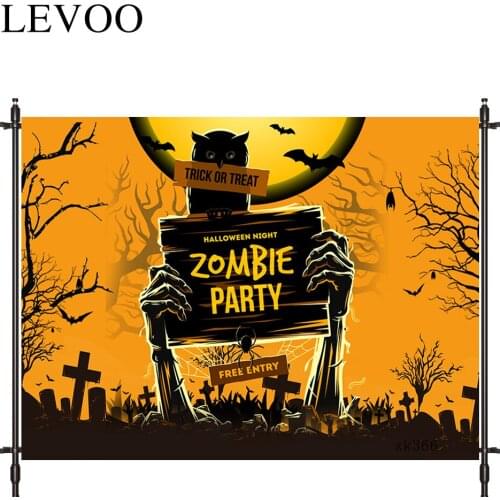 LEVOO photographic background Halloween Zombie party cemetery terror owl background photobooth photo studio shoot prop