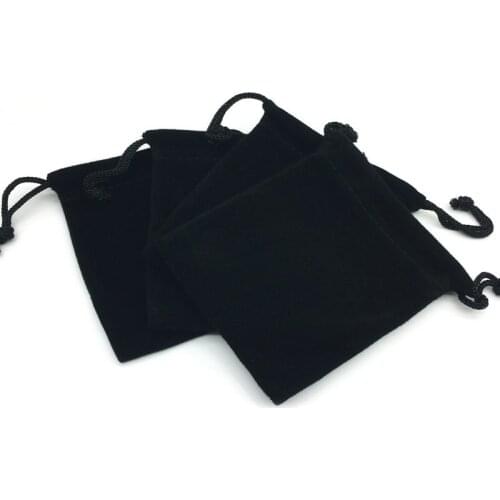50Pcs / Lot Black Velvet Jewelery Bag Christmas Gift Bags Various sizes Free Shipping B-036