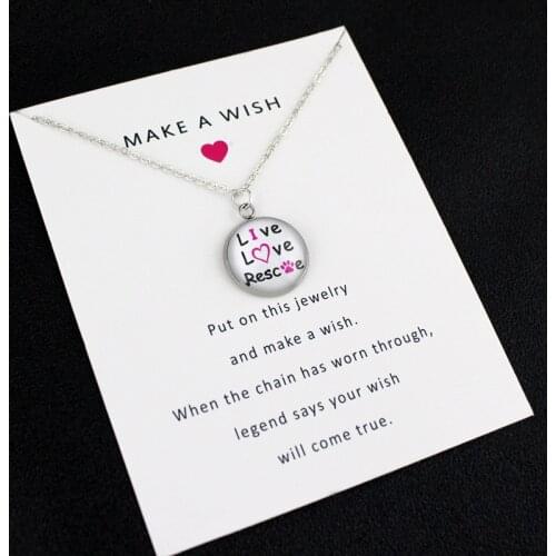 Cute Infinity Love Pets Dog Paw Print Footprints Dog Mom Cat Mom Live Love Life Rescue Dog Necklaces for Women