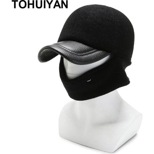 Top Level Winter Baseball Cap Men Thicken Woolen Warm Earflap Hat Bone Masculino Dad Hats Branded Gorras Snapback Caps for Male