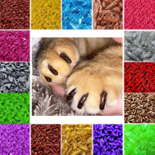 New FASHION colorful Cat Nail Caps soft cat Claw Soft Paws 20 PCS/lot with free Adhesive Glue Size XS S M LGift for pet